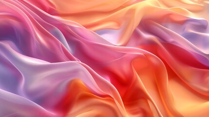 Obraz premium Abstract background with colorful waves of satin cloth, fluid and wavy shapes in vibrant colors