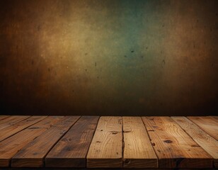 Empty wooden table on abstract background
