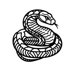 SVG snake outline black and white vector file for printing, cutting
