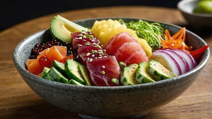 Poke bowls - Traditional Hawaiian dish.