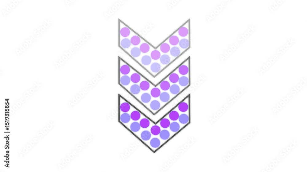 Poster colorful directional arrow loading bar animation. abstract animated downward arrows with gradient co