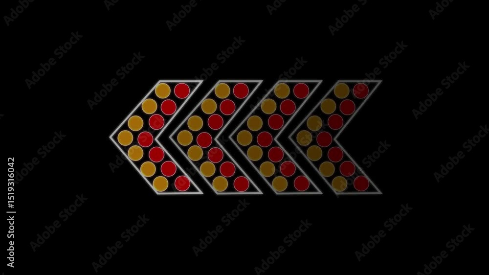 Aufkleber animated arrows for the overlay video layer. geometric arrow formation with red and yellow circles a