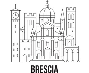 Fototapeta premium Brescia City Line Draw Simple Minimalist