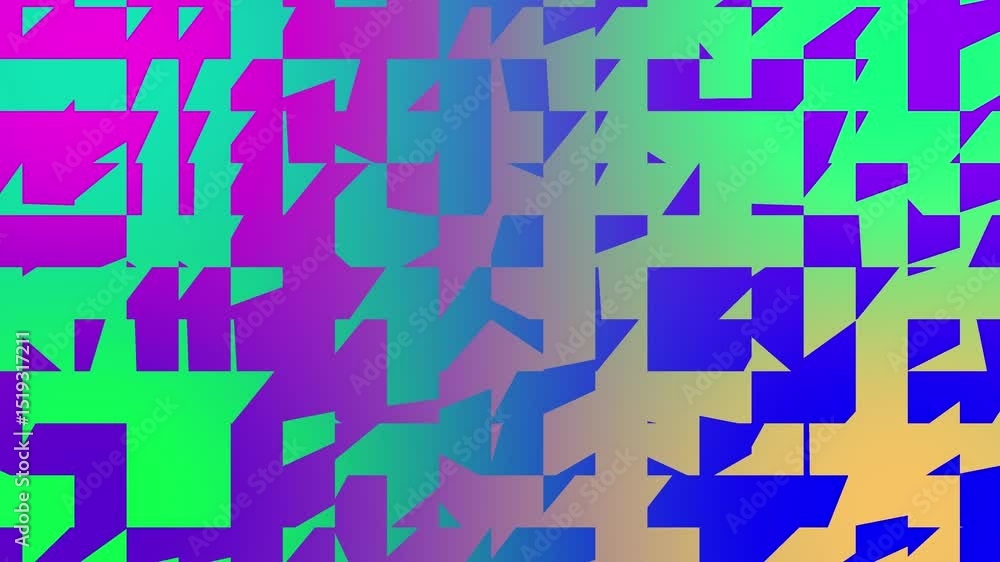 Poster abstract geometric composition with gradient color transitions and dynamic shape forms in a modern d