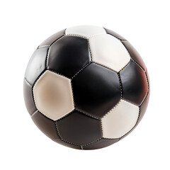 Soccer Ball Isolated on Transparent Background, Full View Detailing Stitching and Classic Black and White Pattern for Sports Design, Football Concept and Digital Illustration Enhancements