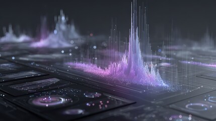 Intricate Data Visualization with Neon Colors and Advanced Graphical Representation