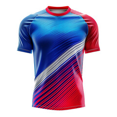 Vibrant Soccer Jersey Design on Transparent Background with Bold Colors and Graphic Patterns for Sports Apparel