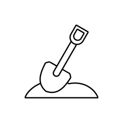 shovel icon, vector line isolated on white background. trendy and modern design