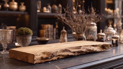 Exquisite Wooden Display Surface for Elegant Decorating and Dining Purposes