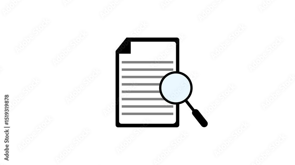 Aufkleber simple vector illustration of a document paper with text on a white background