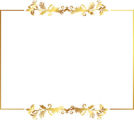Naklejka premium frame with leaves gold border Golden Border Warm Color Frame