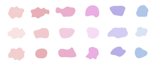 Abstract liquid blob shape collection. Set of organic blob design elements. Flat design.