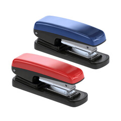 Red and Blue Desktop Staplers - Office Supplies
