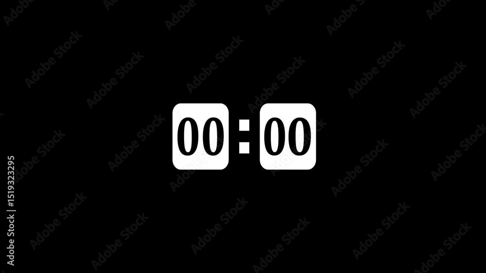 Poster digital countdown timer with seconds displaying on a black background ideal for presentations and pr
