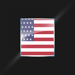 America flags design vector illustration graphic of glossy buttons with identification pin vector illustration