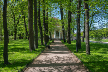 Ancient rotunda in the old park.