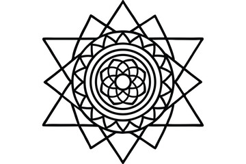 Naklejka premium Sacred geometry mandala design triangles and geometric patterns