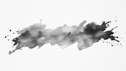 Abstract gray watercolor texture background with ink splatter effects and soft grunge imperfections. Low-contrast monochrome wash on paper-like surface, overhead seamless layout for antique book desig