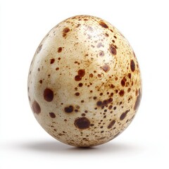 Closeup Of A Spotted Quail Egg On White Background