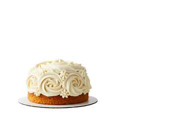 Vanilla Buttercream Cake isolated on transparent baackground