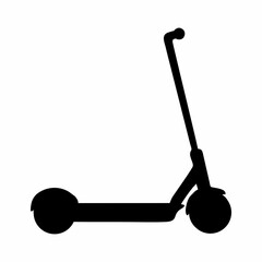 Black silhouette of an electric scooter isolated on white