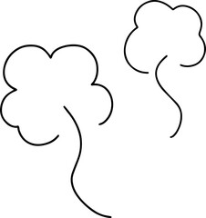 Black tree silhouette with simple abstract doodle design