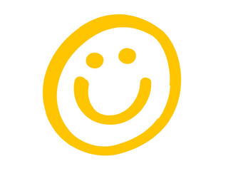 Bright yellow smiley face icon with thick playful stroke