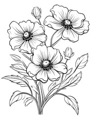 vector drawing of a hand drawn flower
