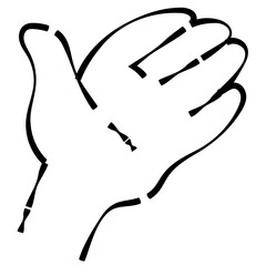 Cartoon Style Open Hand Palm Illustration