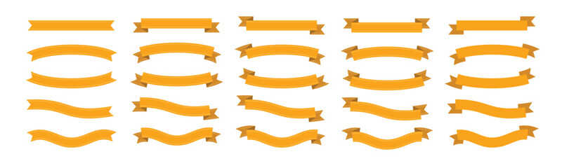 Obraz premium flat ribbon set collection vector graphic element decoration