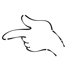 Fototapeta premium Cartoon Hand Pointing to the Side with Index Finger