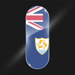 Anguila flags design vector illustration graphic of glossy buttons with identification pin vector illustration