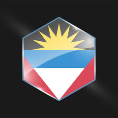 Antigua and Barbuda flags design vector illustration graphic of glossy buttons with identification pin vector illustration