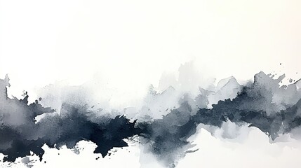 Abstract gray watercolor texture background with ink splatter effects and soft grunge imperfections. Low-contrast monochrome wash on paper-like surface, overhead seamless layout for antique book desig
