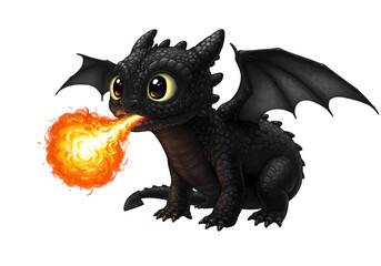 Tiny Toothless A FireBreathing Dragonling isolated on transparent baackground © Saqib