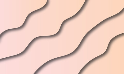 Abstract Peach Toned Wavy Pattern With Layered 3D Paper Effect