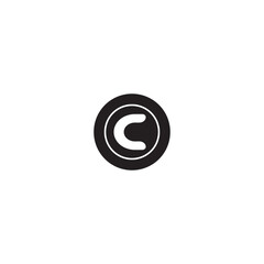 black coin icon with letter c - simple currency design