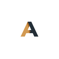 Modern Letter A Logo Design with Overlapping Geometric Shapes and Colors