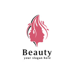 Beauty woman logo template 