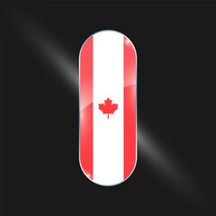 Canada flags design vector illustration graphic of glossy buttons with identification pin vector illustration