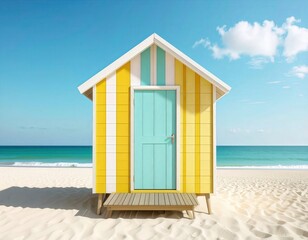 Beach hut on a sunny day