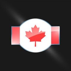 Canada flags design vector illustration graphic of glossy buttons with identification pin vector illustration