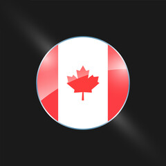 Canada flags design vector illustration graphic of glossy buttons with identification pin vector illustration