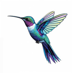 Fototapeta premium Hummingbird vector illustration isolated
