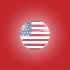 America flags design vector illustration graphic of glossy buttons with identification pin vector illustration