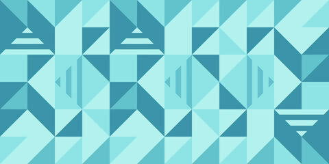 Geometric abstract background in blue tones. Minimalistic background with repeating geometric pattern