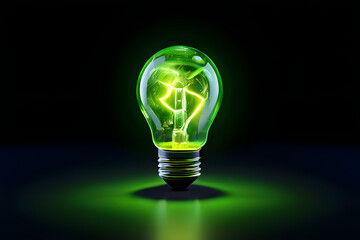 light bulb on black background