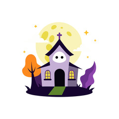 happy halloween ghost house.svg