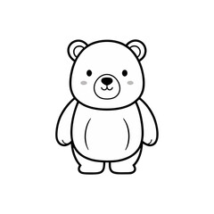 Naklejka premium line art cute bear.svg