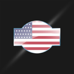 America flags design vector illustration graphic of glossy buttons with identification pin vector illustration